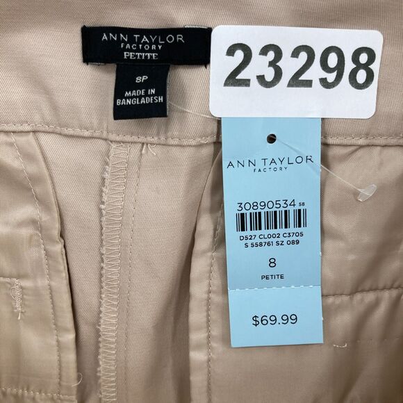 Ann Taylor Factory Ankle Pant Women's 8P Petite Brown Stretch Mid Rise Career - Picture 11 of 12